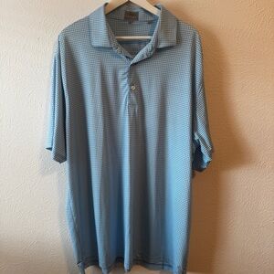 FENNEC Blue Checkered Dallas National Golf Club golf polo size XXL